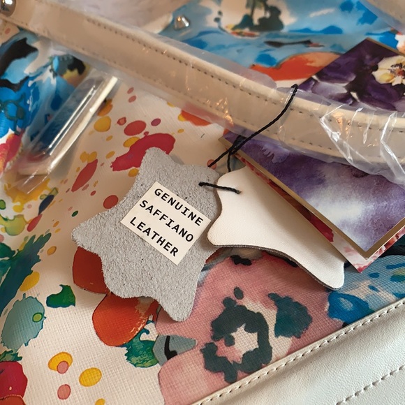 Sharif Genuine Leather Floral Handbag NWT - Picture 13 of 13